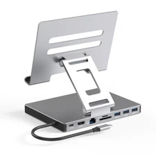 USB-C Hub Stand Docking Station Multiport Adapter USB3.0 Foldable Tablet Bracket