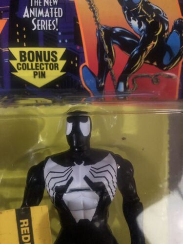 Figura de disfraz negro Spider-Man 1995 Marvel Comics sin abrir Toy Biz - Imagen 4 de 9