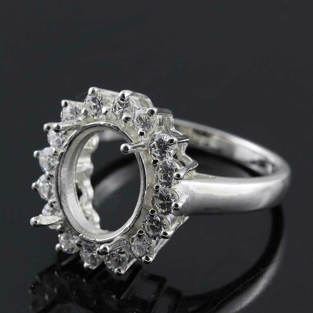 9x11 MM. Oval semimount ring setting sterling silver 925240m eBay