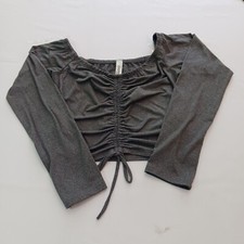 Laqueen TP30125 Women's Gray Top Long Sleeve Size Medium Made In USA