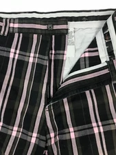 CALLAWAY C-TECH Men's Golf Shorts  Size 38 Cotton Black Plaid. 02021063