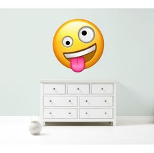 Emoji emoticons crazy drunk wall car decal sticker giant bedroom art mural face 