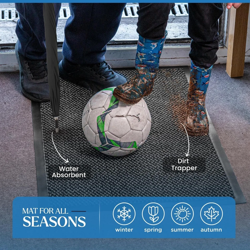 Heavy Duty Non Slip Barrier Door Mat Rubber Backing Kitchen Floor Entrance Mats - Image 4 of 4