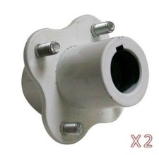 Set of 2, White 1" Rear Axle Wheel Hubs Go Kart Off Road Cart Drift Trike Parts