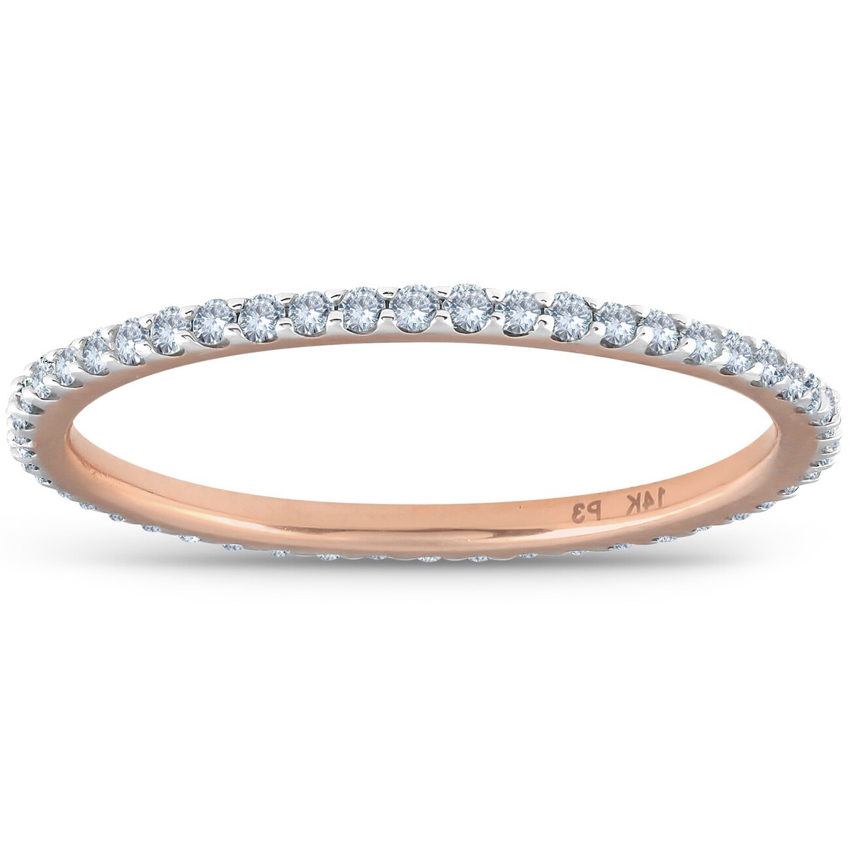 40 Ct Diamond Eternity Ring 14k Rose Gold Womens Stackable Wedding