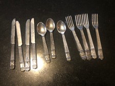 Vintage Banners Metaltone Child's Junior Tableware Plastic Silverware