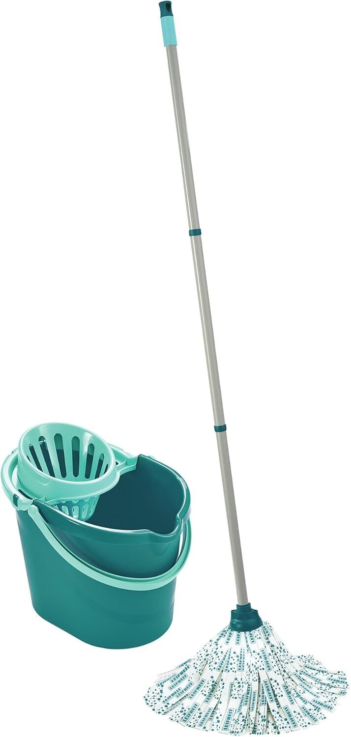 Blue Classic Mop and Bucket Set, Green, White