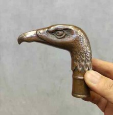 Victorian Antique Bronze Hand Carved Eagle statues Cane Walking Stick Head