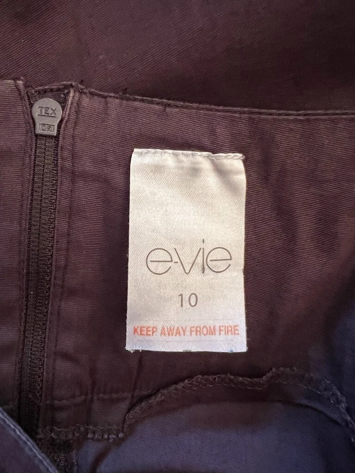 E-vie Womens Vintage Y2K 90's Brown Cotton Silver Embroidered A-Line Skirt UK 10 - Image 3 of 3