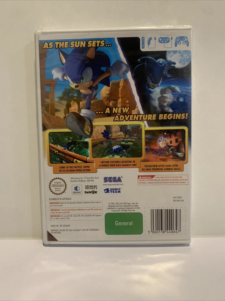 Sonic Unleashed *RARE BRAND NEW/SEALED* Nintendo Wii Game 2008 Free Tracked Post - Image 2 of 4