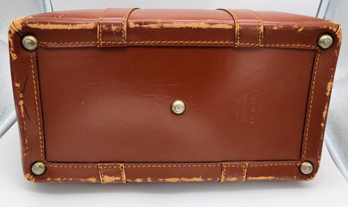Classic Doctor's Bag with top grain leather & Irish linen. By McBrine (Canada) - Picture 8 of 11