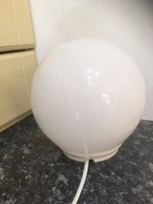 Image of Sphere Type Table Lamp, White Opaque Glass Shade on Plastic Base