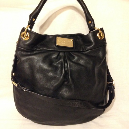 MARC BY MARC JACOBS CLASSIC Q HILLIER HOBO SHOULDER BAG IN BLACK