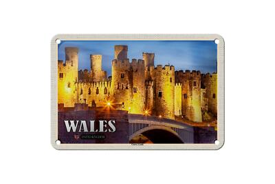 Blechschild Reise 18x12 cm Wales United Kingdom Conwy Castle Burg