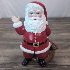 Vtg Ceramic Santa Claus With Toy Bag Duncan Nostalgia Retro Bisque Painted 10"