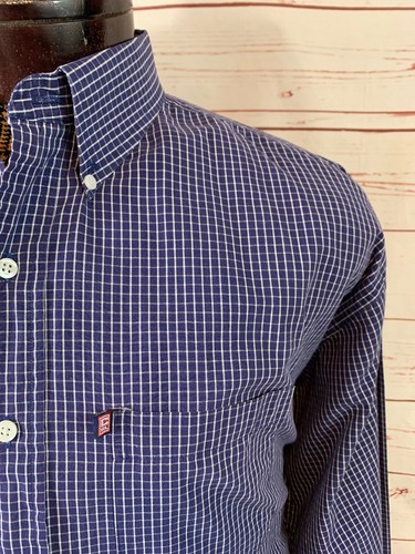 Chaps Ralph Lauren Long Sleeve Button Front Mens Shirt Purple Checks Size 17-34 - Picture 3 of 11