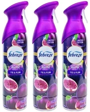 3 Febreze Air Limited Edition FIG & PLUM Scent Air Refresher Freshener 8.8 oz.