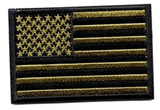 AMERICAN FLAG SUBDUED GREEN 3" Iron On Patch Patriotic