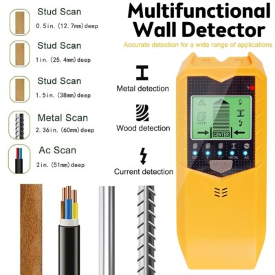 Handheld Wall Scanner Detector LCD Digital Display Depth Tracker Battery Powered
