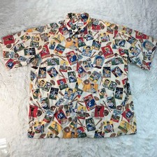 Vintage Reyn Spooner Mens XL Baseball Football SS Shirt Multicolor