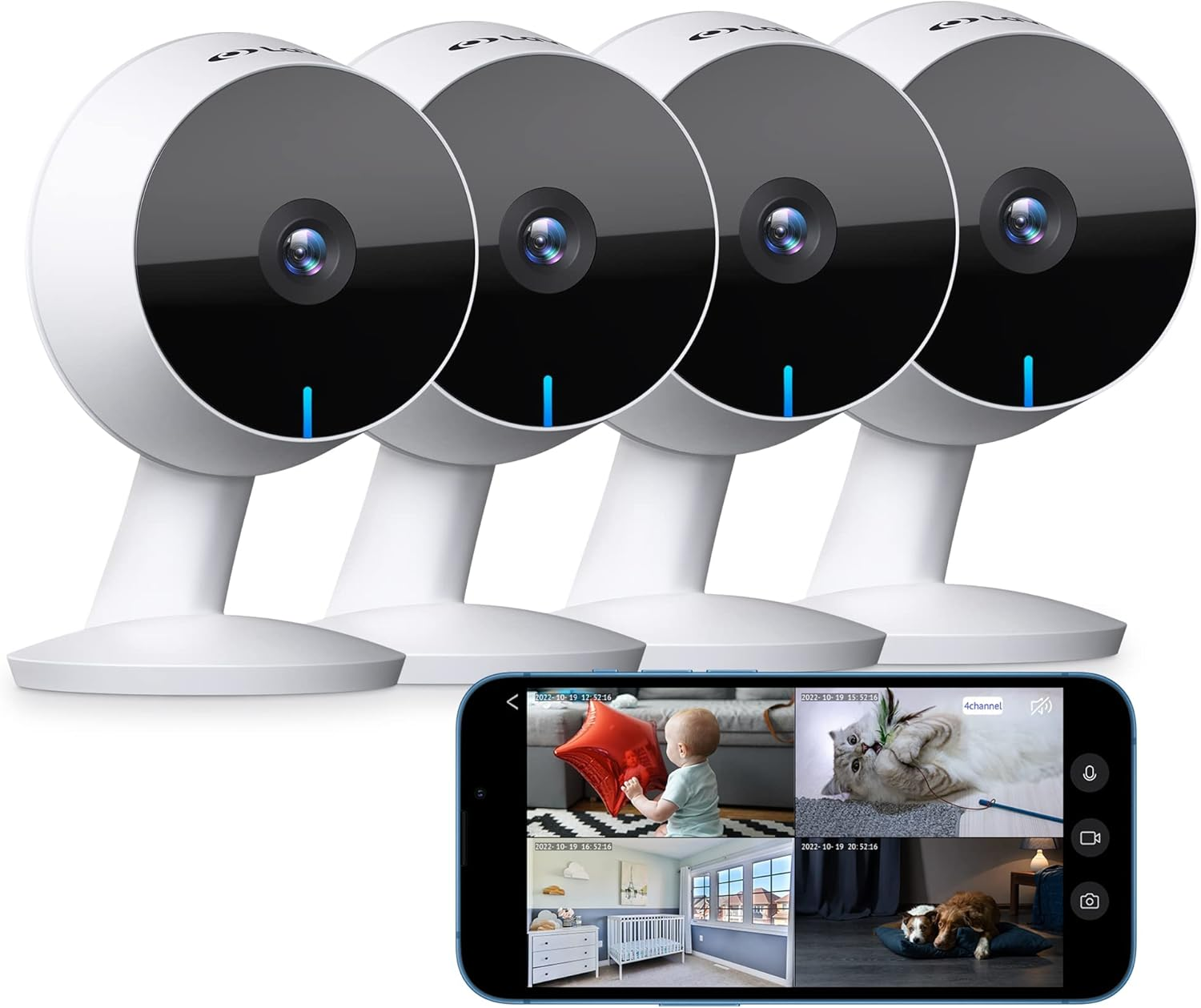 4MP 2K Indoor Security Camera for Baby Elder Pet Home Monitoring