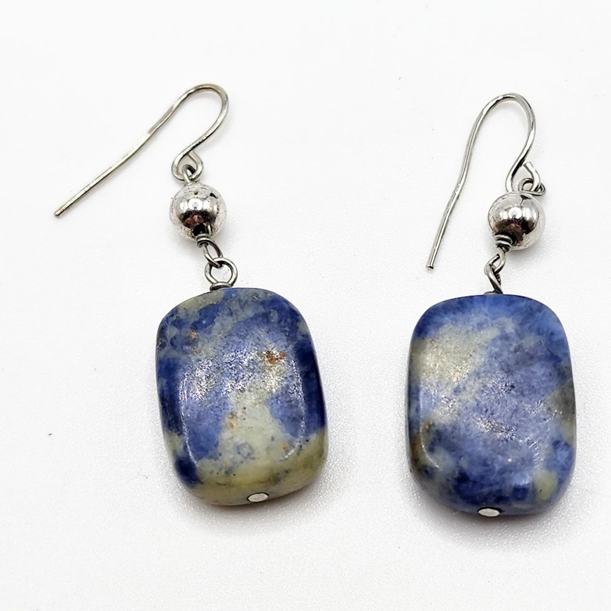 Sodalite earrings sale silver
