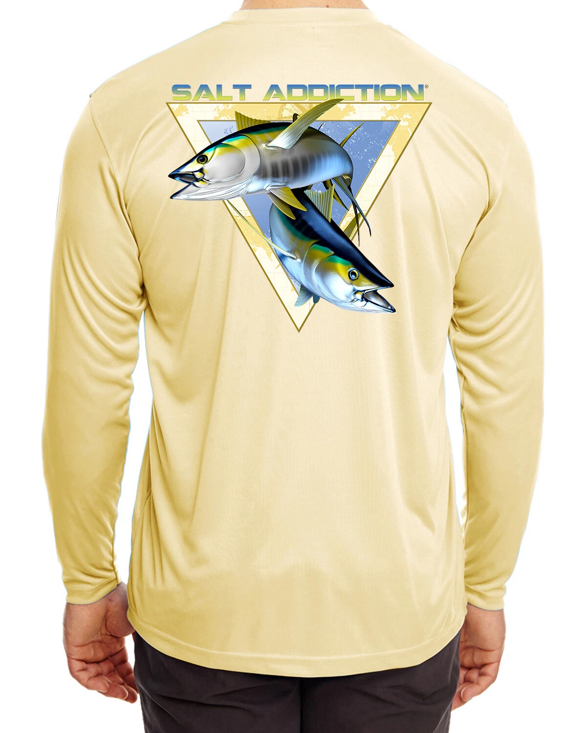 Salt Addiction Microfiber Poly fishing t shirt Moisture Wicking 30+ UV Tuna