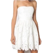 Sans Souci Stapless Floral Dress  Size S  Mini Sundress  Little White Dress