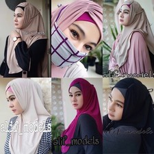 Ruched Khimar Instant Hijab One Piece Pinless Slip On Scarf Long Jilbab Abaya