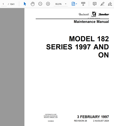 CESSNA MM 182 SERIE P/N: 182SMM REV. 26 DIGITAL BOOK PDF - Picture 2 of 3