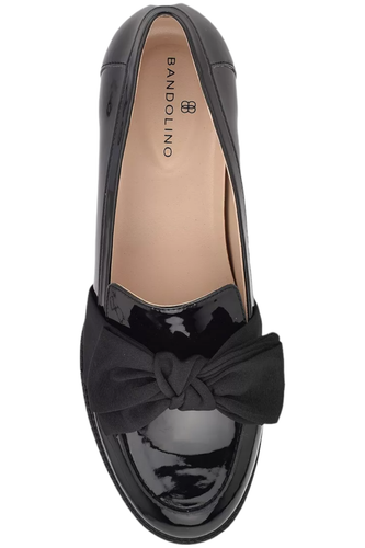 Bandolino Women's Lindio Bow Block Heel Slip-On Loafer Black - 第 2/3 張圖片