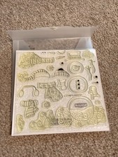 CTMH My Acrylix Acrylic Stamp Set All Decked Out D1308 Snowmen Winter Borders