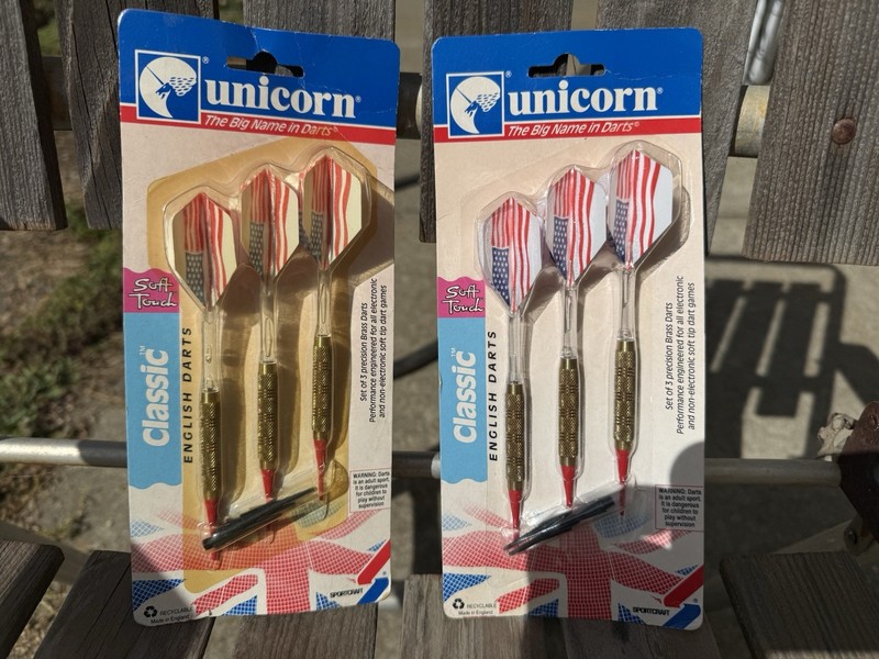 Unicorn Darts 1993 England Soft Touch Lot Of 6 NOS