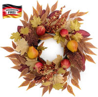Valery Madelyn 45Cm Herbstdeko TüRkranz,Kranz Mit KüNstliche FrüChte Birnen