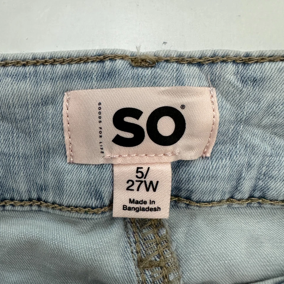 SO Low Rise Flare Cargo Pockets Women's size 5 Light Wash Blue Denim Jeans - Image 3 of 4