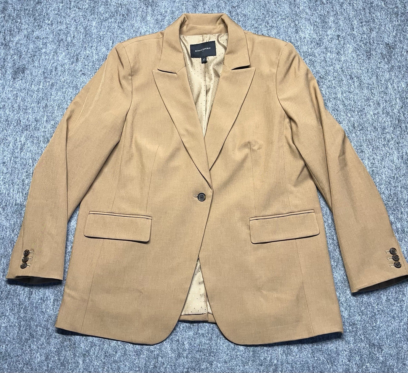 Banana Republic Blazer Womens Size 20 Camel Tan Brown One Button Career Casual