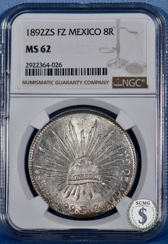 1892 Mexico 8 Reales — photo from the most recent tracked eBay sale