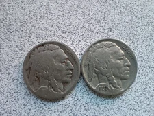 1937 & Unknown Indian Head Buffalo Nickels, VG, Lot of 2