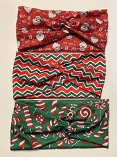 3 Christmas Stretchy Holiday Headbands Headwraps, NWOT