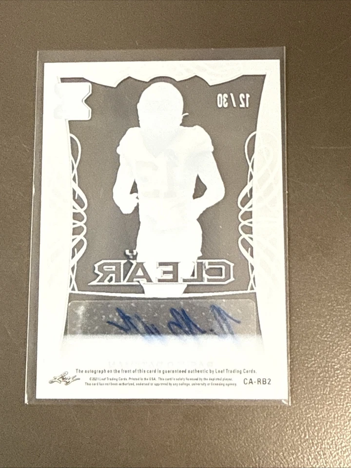 2021 Leaf Trinity Rashod Bateman #CA-RB2 XRC Rookie Clear Auto Pink /30 Ravens - Image 3 of 3