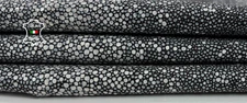 STINGRAY PRINT ON BLACK Soft Italian Lambskin Leather hides 4+sqf 0.9mm C7002