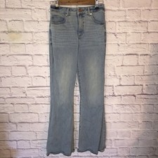 EXPRESS Jeans Women  s Light Wash 6R Curvy High Rise Flare Stretch Denim