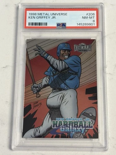 1998 METAL UNIVERSE KEN GRIFFEY JR #206 SEATTLE MARINERS HOF PSA 8 NM-MT