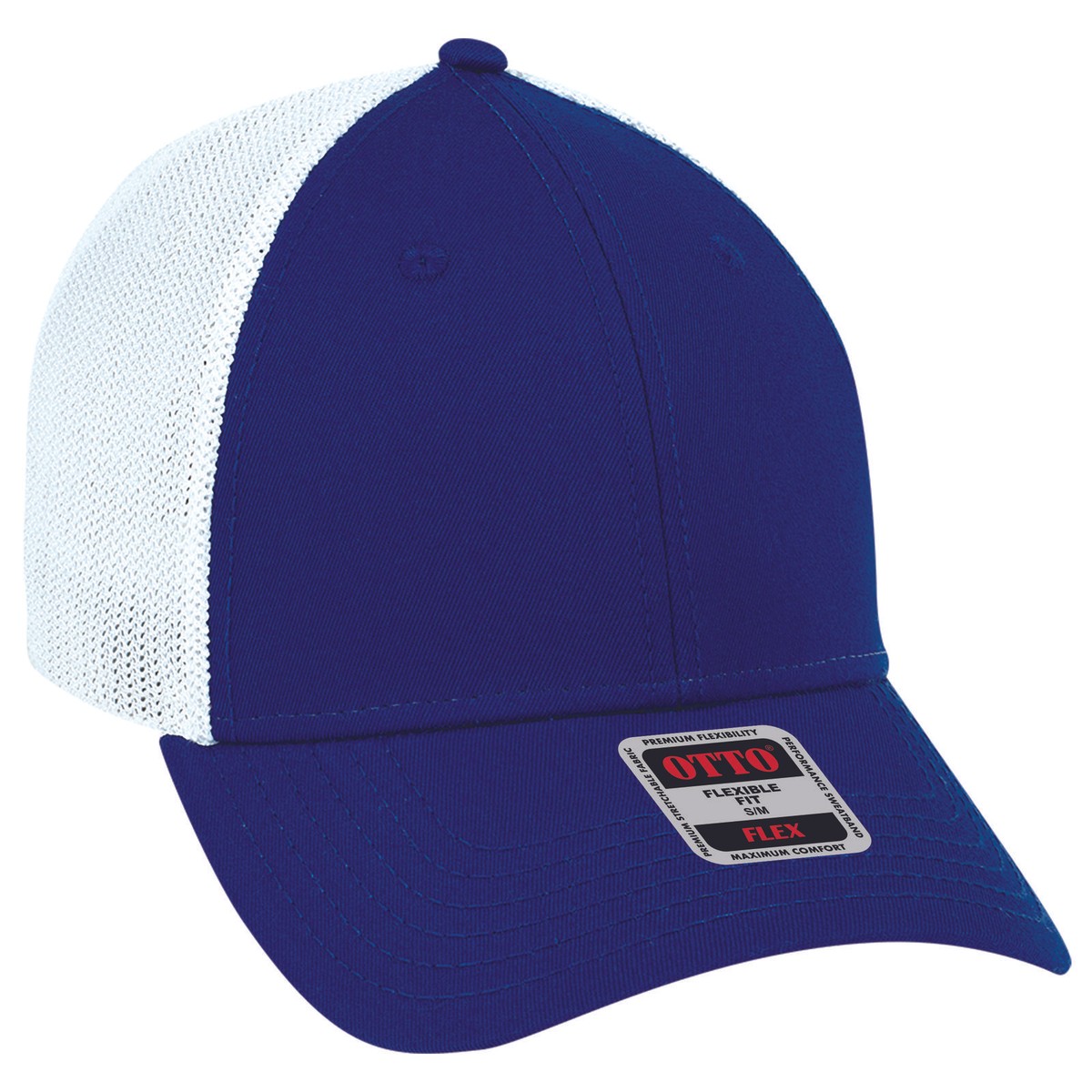 OTTO Orijinal Blue Mesh Trucker Cap with Red Logo Print On Demand: 39-165 - Otto 5 Panel Trucker Hat main image 2