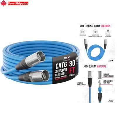 High-Speed 30ft Ethercon Cable - Professional Audio & Lighting, Ideal for Events