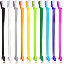 Dog Toothbrush Set of 10 - Dual Headed Tooth Brushes for 10 Pcs - Head