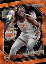 2025 Panini Prizm WNBA #3 Tina Charles Orange Ice Prizms