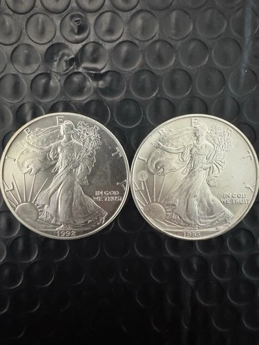 Lot of Two (2) American Silver Eagles 1992 & 1993