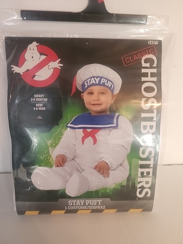 Ghostbusters Stay Puft Baby SIZE 3 -6 MONTHS Classic Halloween Costume Cosplay - Picture 1 of 5