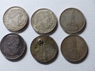 5 mal 5 Mark Silbermünze Deutsches Reich Paul von Hindenburg 1935 ( A )1934